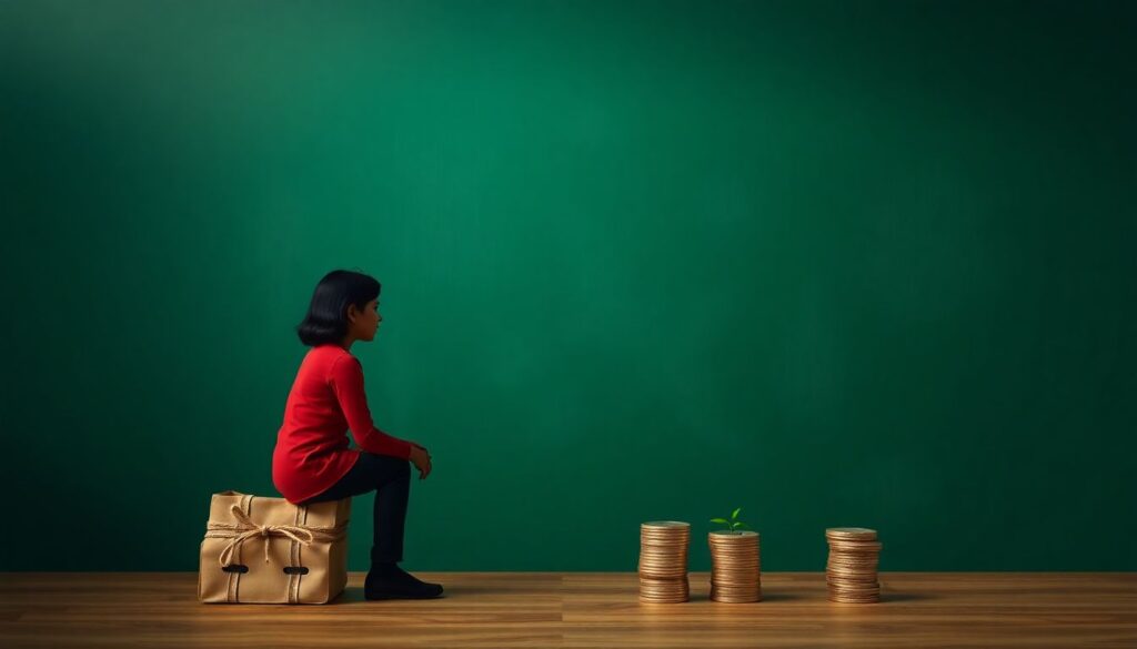 Saving for kids' education while investing for the future - иллюстрация