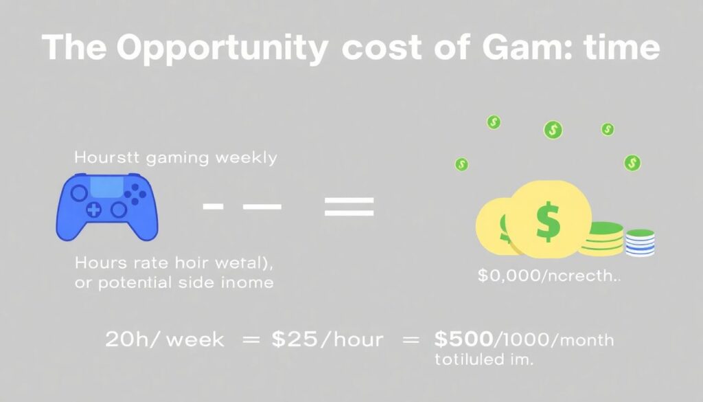 Finding balance between gaming time and financial goals - иллюстрация