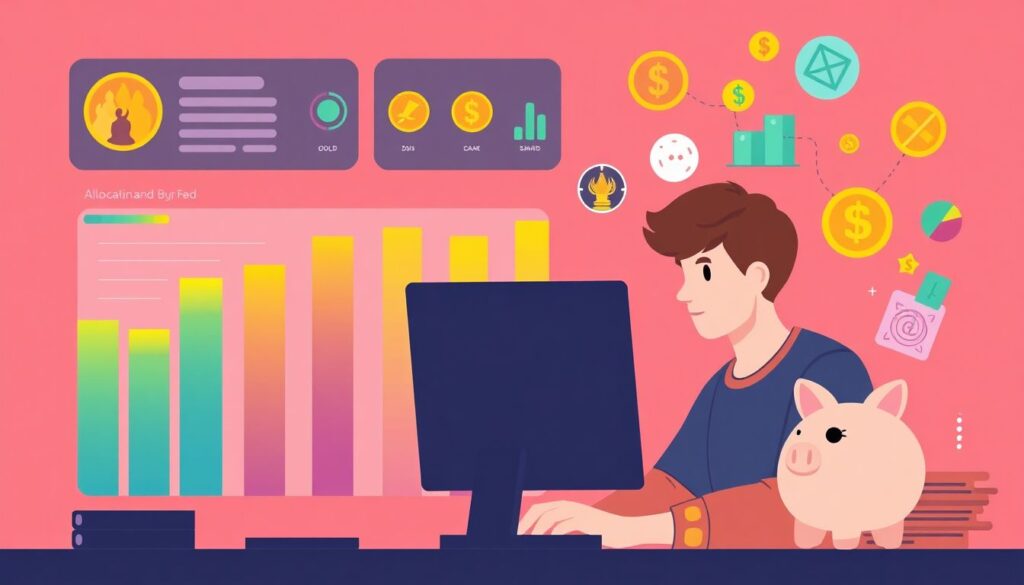 Gamer budgeting for retirement planning and pension schemes - иллюстрация