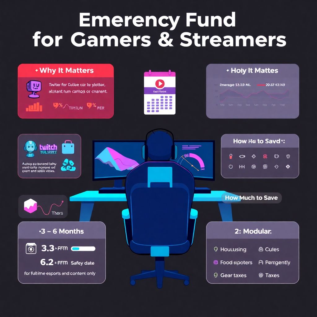 Emergency fund guide for competitive gamers and streamers to level up savings
